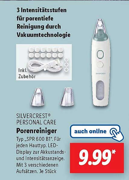 SILVERCREST® PERSONAL CARE Porenreiniger Typ „SPR 600 B1“