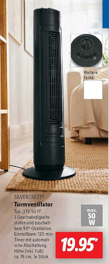 SILVERCREST® Turmventilator STV 50 I1