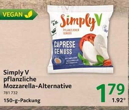 Simply V pflanzliche Mozzarella-Alternative