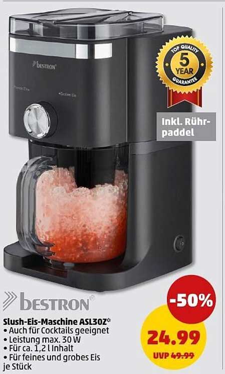 Slush-Eis-Maschine ASL30Z von Bestron - Ideal für heiße Sommertage