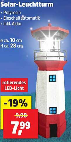 Solar-Leuchtturm mit rotierendem LED-Licht