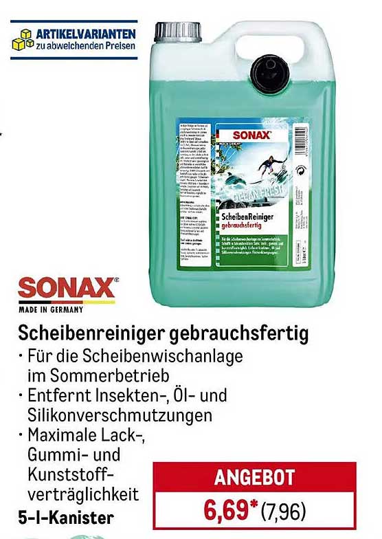 SONAX Scheibenreiniger gebrauchsfertig 5-Liter-Kanister
