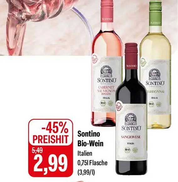 Sontino Bio-Wein - Italien 0,75l Flasche