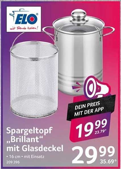 Spargeltopf „Brillant“ mit Glasdeckel