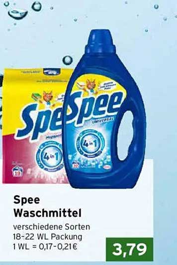 Spee Waschmittel verschiedene Sorten 18-22 WL Packung