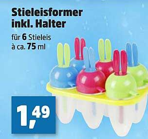 Stieleisformer inkl. Halter für 6 Stieleis à ca. 75 ml