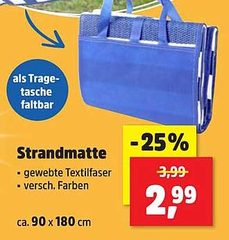 Strandmatte - als Tragetasche faltbar