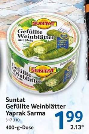 Suntat Gefüllte Weinblätter mit Reis 400-g-Dose
