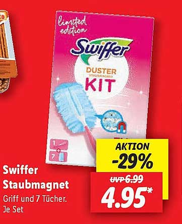 Swiffer Staubmagnet Kit mit Griff und 7 Tüchern - Limited Edition