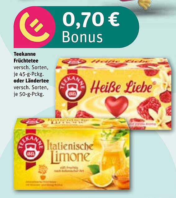 Teekanne Früchtetee oder Länderttee - verschiedene Sorten