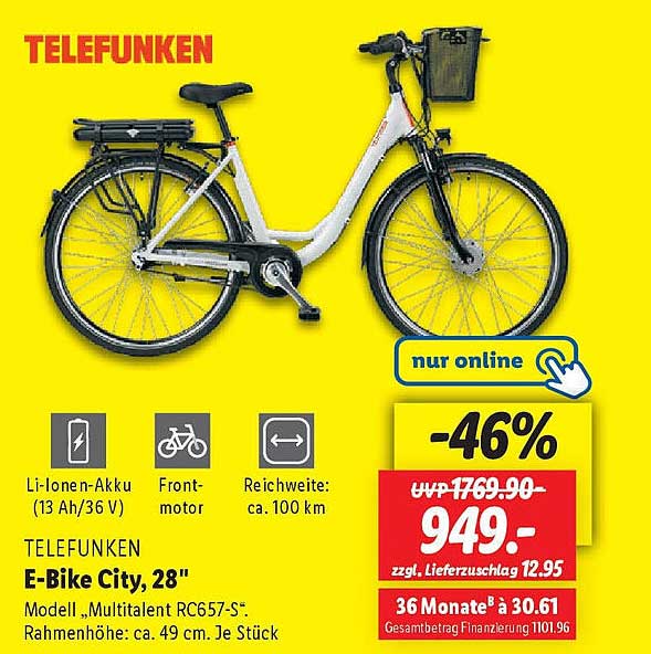 TELEFUNKEN E-Bike City, 28″
