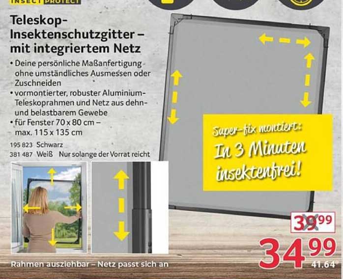 Teleskop-Insektenschutzgitter – mit integriertem Netz