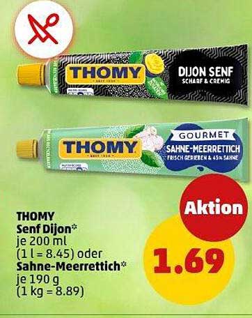 THOMY Senf Dijon und Sahne-Meerrettich im Angebot