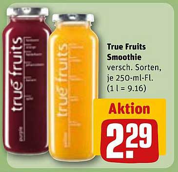True Fruits Smoothie - verschiedene Sorten, je 250-ml-Fl.
