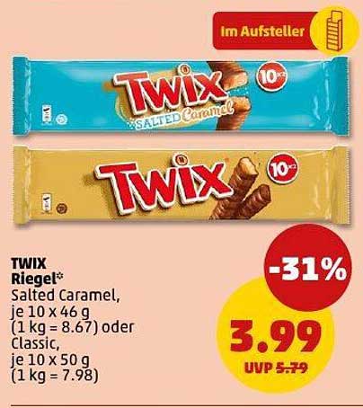 TWIX Riegel Salted Caramel 10 x 46 g und Classic 10 x 50 g
