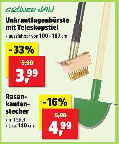 Unkrautfugenbürste mit Teleskopstiel