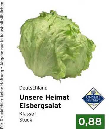 Unsere Heimat Eisbergsalat Klasse I Stück