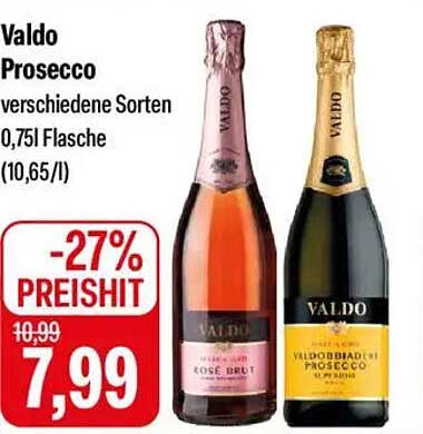 Valdo Prosecco verschiedene Sorten 0,75l Flasche