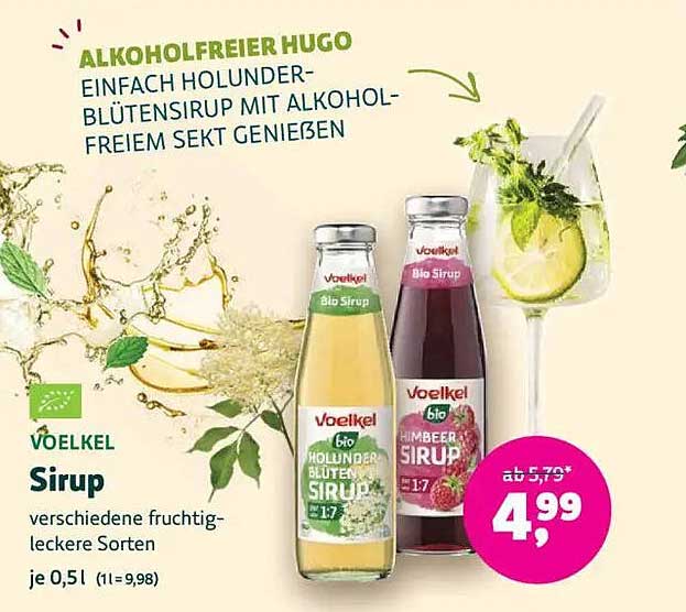Voelkel Bio Sirup - Holunderblüten- und Himbeersirup