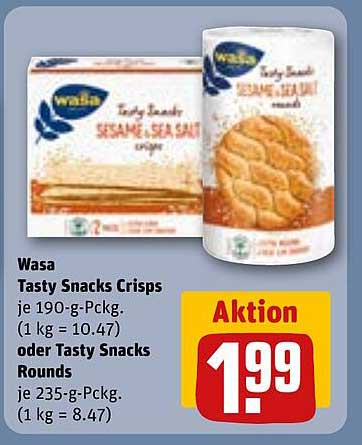 Wasa Tasty Snacks Crisps oder Rounds - Aktion!