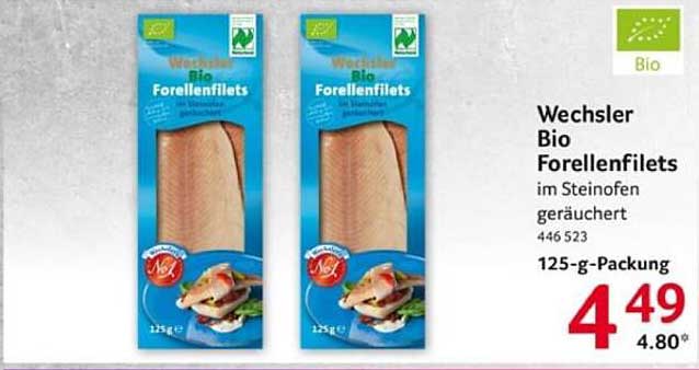 Wechsler Bio Forellenfilets im Steinofen geräuchert - 125-g-Packung