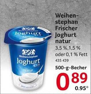 Weihenstephan Frischer Joghurt natur 3,5 %, 1,5 % oder 0,1 % Fett