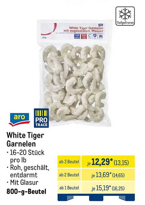 White Tiger Garnelen 800-g-Beutel