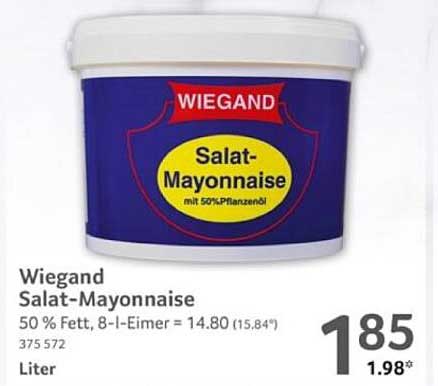 Wiegand Salat-Mayonnaise 8-Liter-Eimer