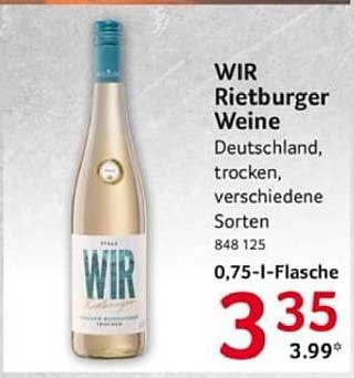 WIR Rietburger Weine - Deutschland, trocken, verschiedene Sorten