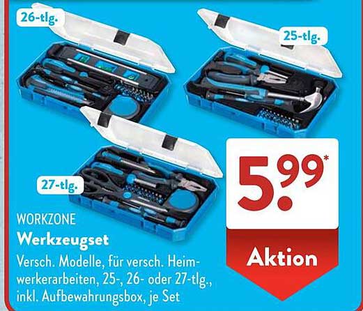 WORKZONE Werkzeugset 25-, 26- oder 27-tlg.