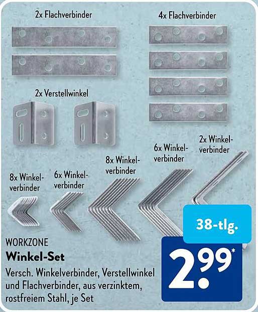 WORKZONE Winkel-Set - 38-teilig