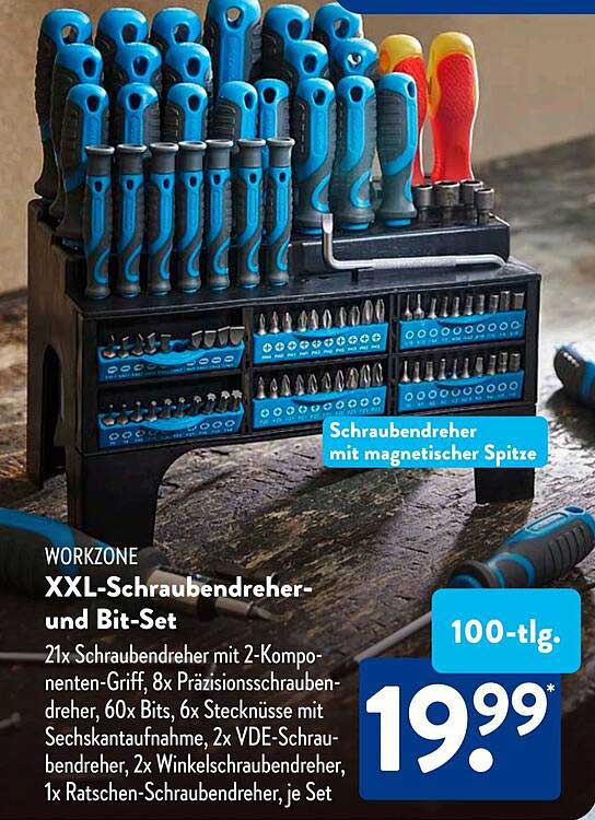 WORKZONE XXL-Schraubendreher und Bit-Set 100-tlg.