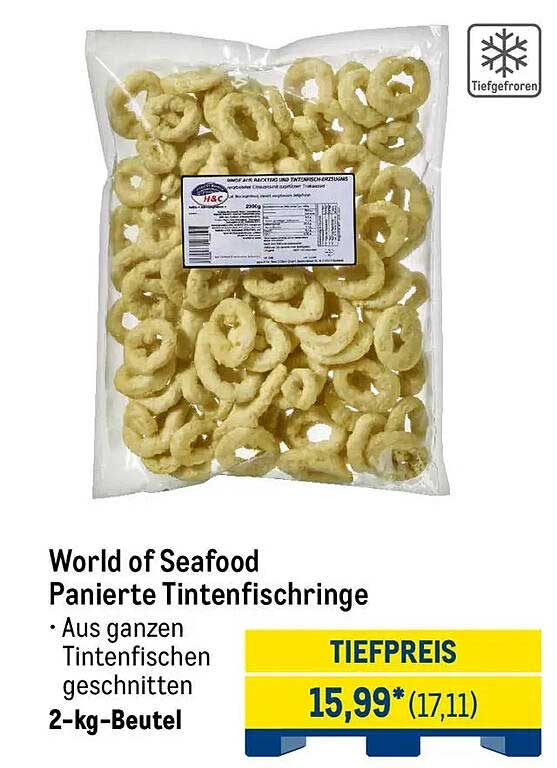 World of Seafood Panierte Tintenfischringe - 2-kg-Beutel