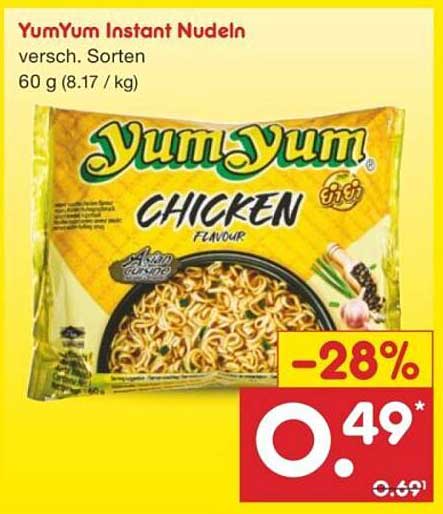 YumYum Instant Nudeln - Chicken Flavour
