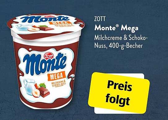ZOTT Monte® Mega Milchcreme & Schoko-Nuss, 400-g-Becher