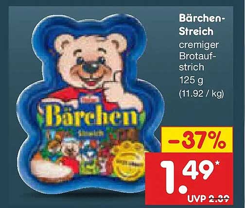 Bärchen-Streich cremiger Brotaufstrich 125 g (11.92 / kg)