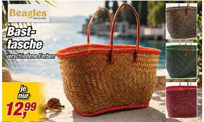 Basttasche verschiedene Farben