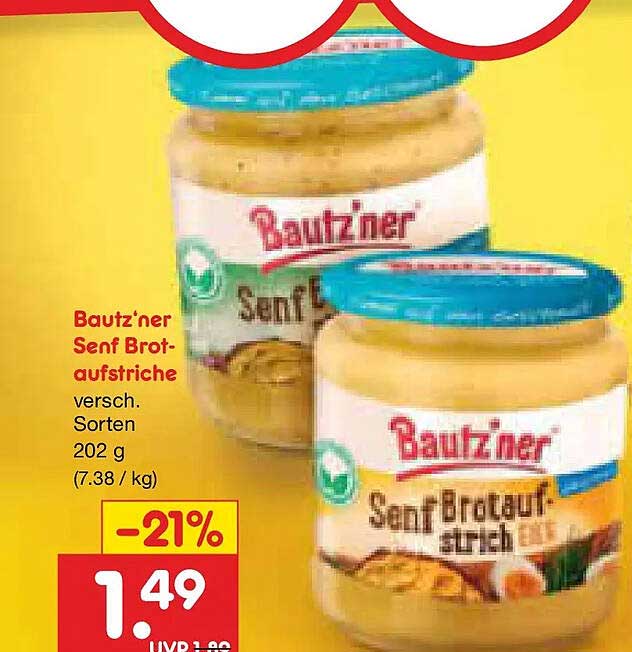 Bautz’ner Senf Brotaufstriche versch. Sorten 202 g