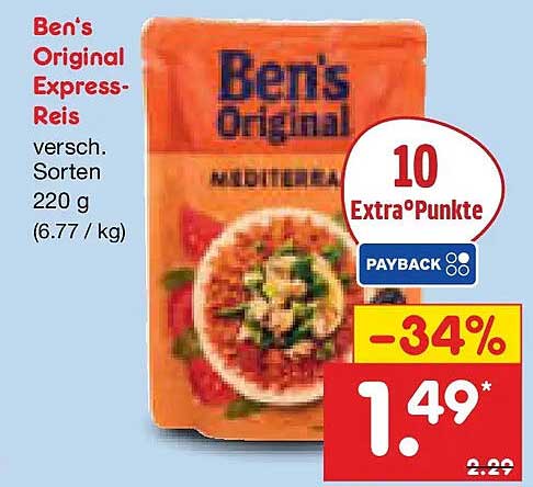 Ben’s Original Express-Reis versch. Sorten 220 g