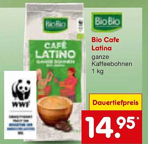 Bio Cafe Latino ganze Kaffeebohnen 1 kg