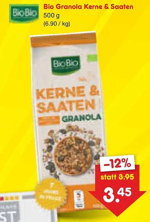 Bio Granola Kerne & Saaten 500 g (6.90 / kg)