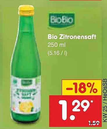 Bio Zitronensaft 250 ml (5.16 / l)