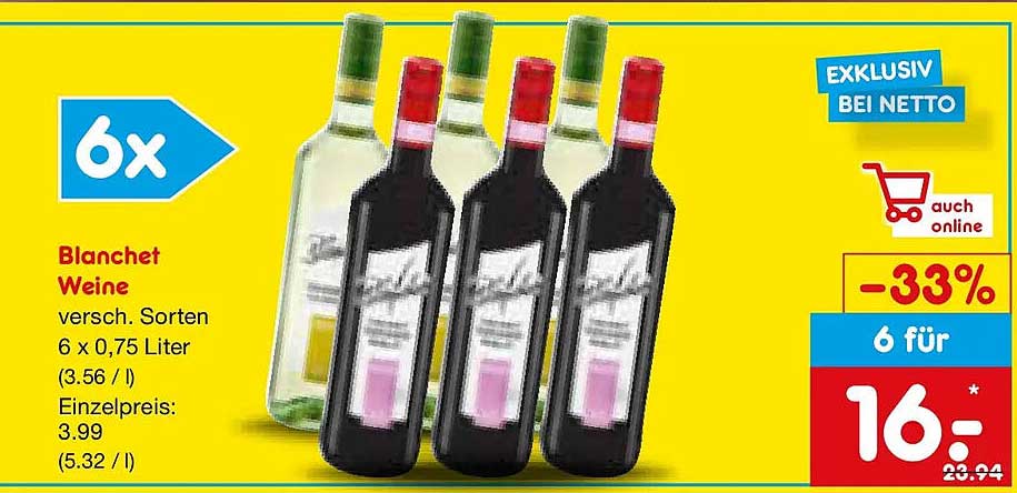 Blanchet Weine versch. Sorten 6 x 0,75 Liter (3.56 / l)