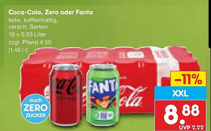 Coca-Cola, Zero oder Fanta