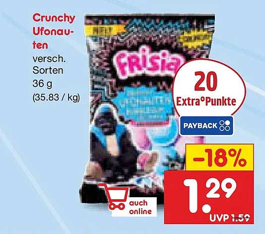 Crunchy Ufoauf- ten versch. Sorten 36 g