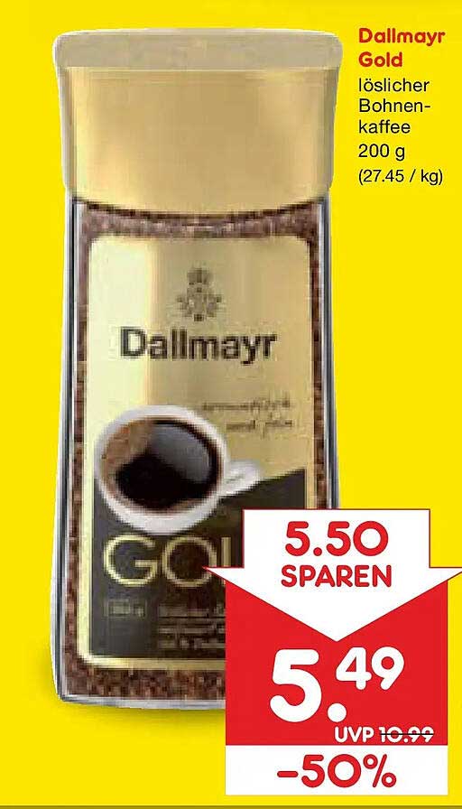 Dallmayr Gold löslicher Bohnenkaffee 200 g