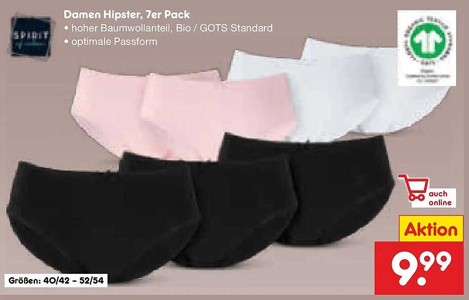 Damen Hipster, 7er Pack