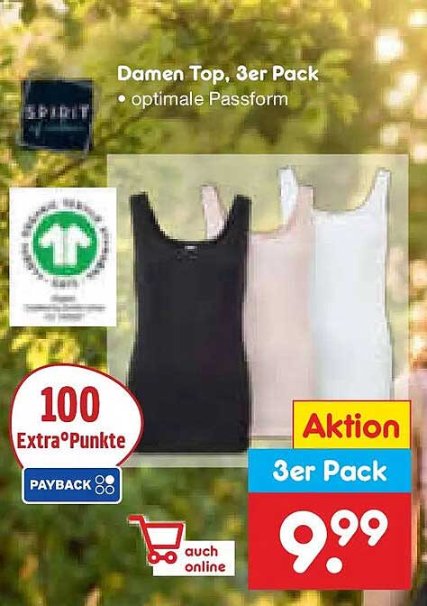 Damen Top, 3er Pack