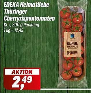 EDEKA Heimatliebe Thüringer Cherryrispentomaten, Kl. I, 200 g Packung, 1 kg = 12,45