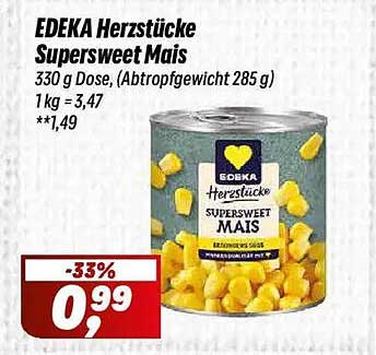 EDEKA Herzstücke Supersweet Mais